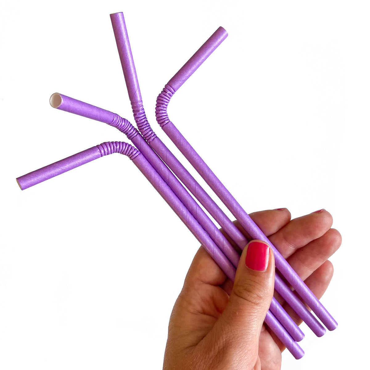 SWZLE Stainless Steel Drinking Straws - Purple (8 Pack)