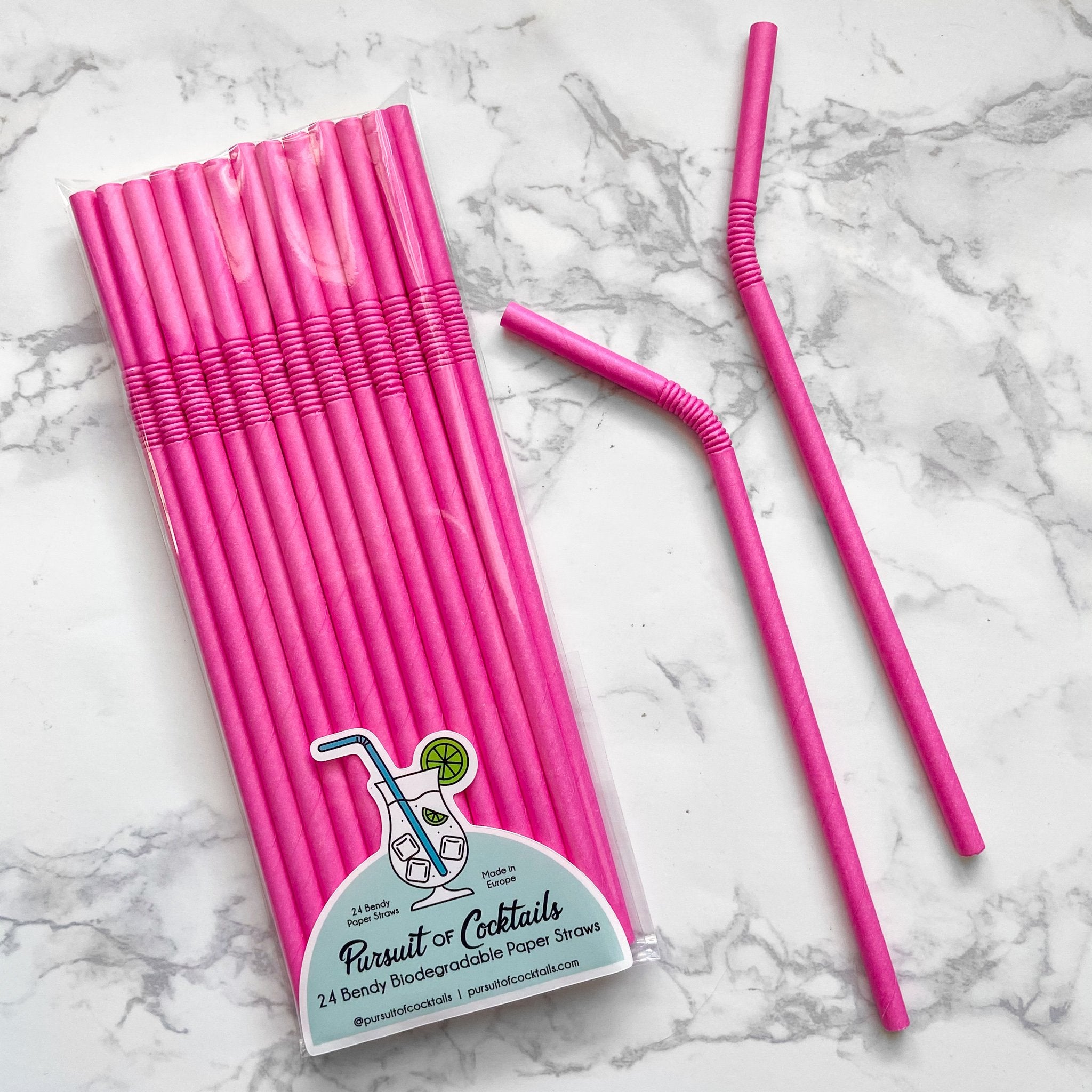 Pink Crazy GLASS STRAW Reusable Straws Bendy Straws Crazy Straws Glass  Straws Pink Straws Unique Gift 